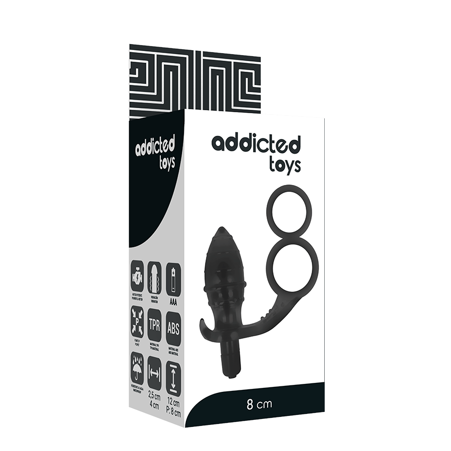 ADDICTED TOYS - Vibrerende analplugg med dobbel ring