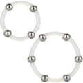 CALEXOTICS - Steel Beaded Penisringsett med stålkuler L + XL