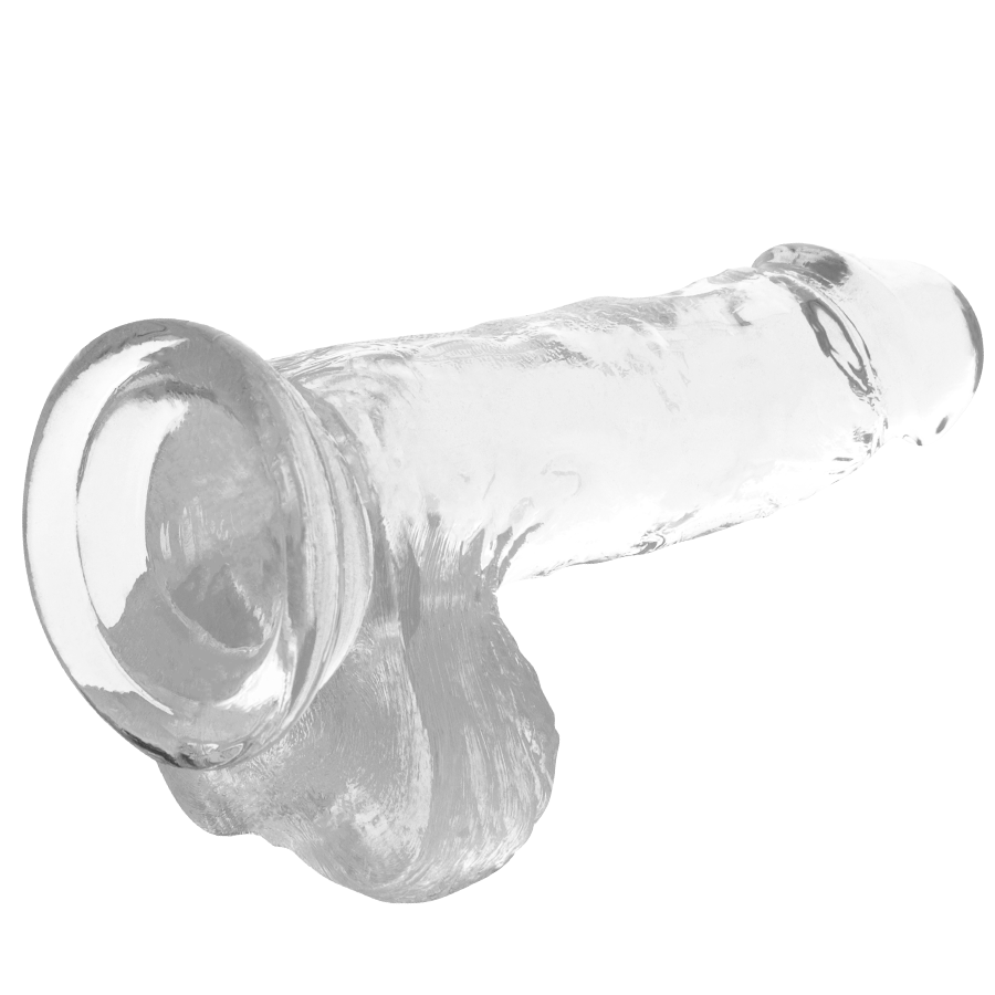 X RAY - Klar dildo med pung 15,5 cm