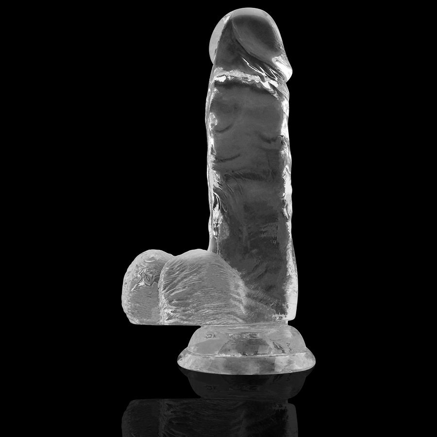 X RAY - Klar dildo med pung 15,5 cm