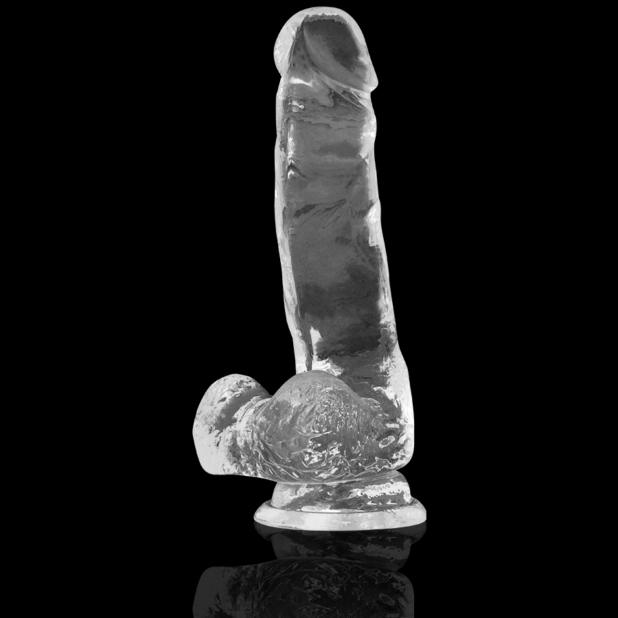X RAY - Clear Realistisk Dildo med Baller Transparent 18,5 cm