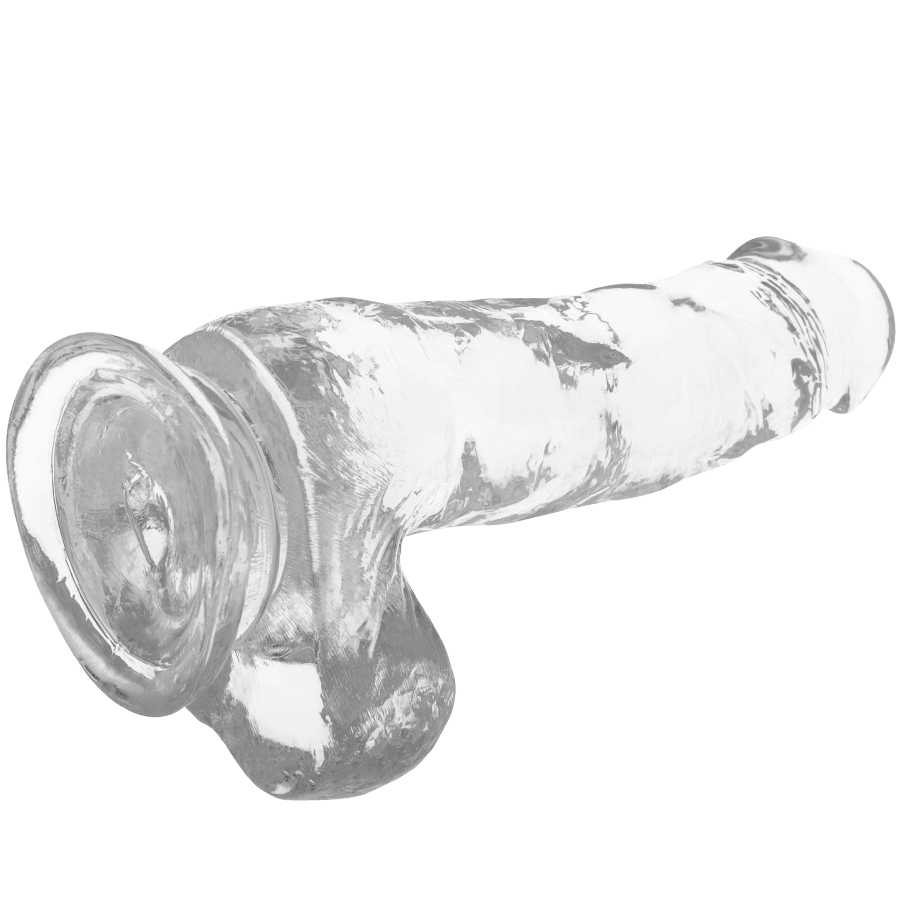X RAY - Clear Realistisk Dildo med Baller Transparent 18,5 cm