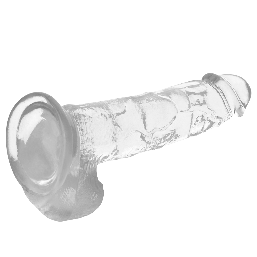 X RAY - Clear Realistisk Dildo med Baller Transparent 22 cm