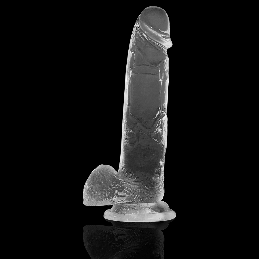 X RAY - Clear Realistisk Dildo med Baller Transparent 22 cm