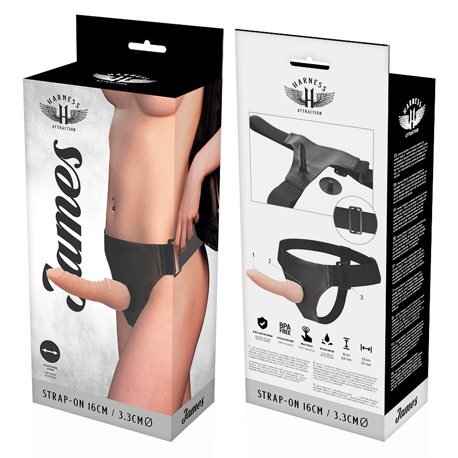 HARNESS ATTRACTION - James Strap-on med realistisk penis 16 cm