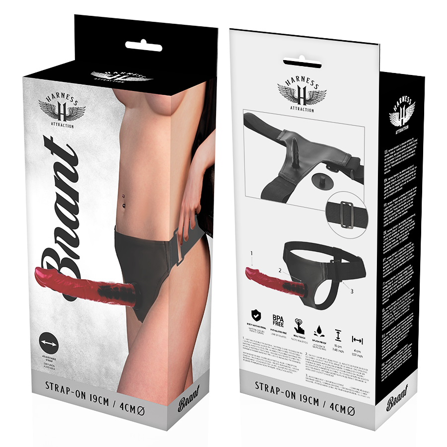 HARNESS ATTRACTION - Brant Strap-on-sett 19 cm