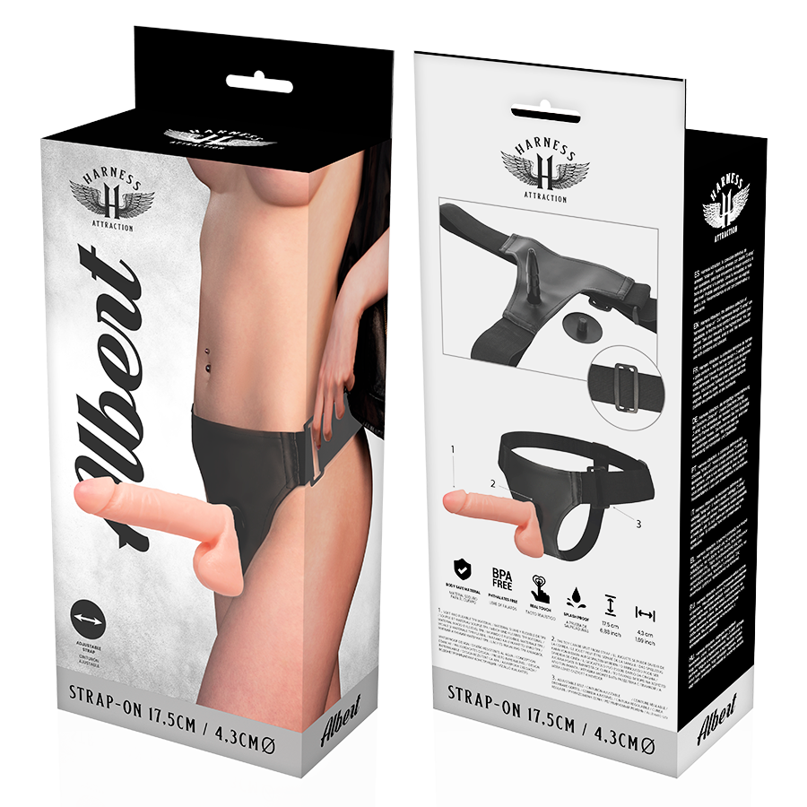 HARNESS ATTRACTION - Albert Strap-on-sett 17,5 cm