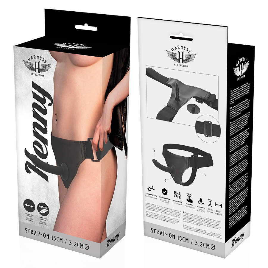 HARNESS ATTRACTION - Kenny Strap-on-sett 15 cm