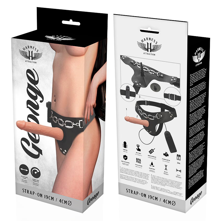 HARNESS ATTRACTION - George Vibrerende Strap-on 19 cm