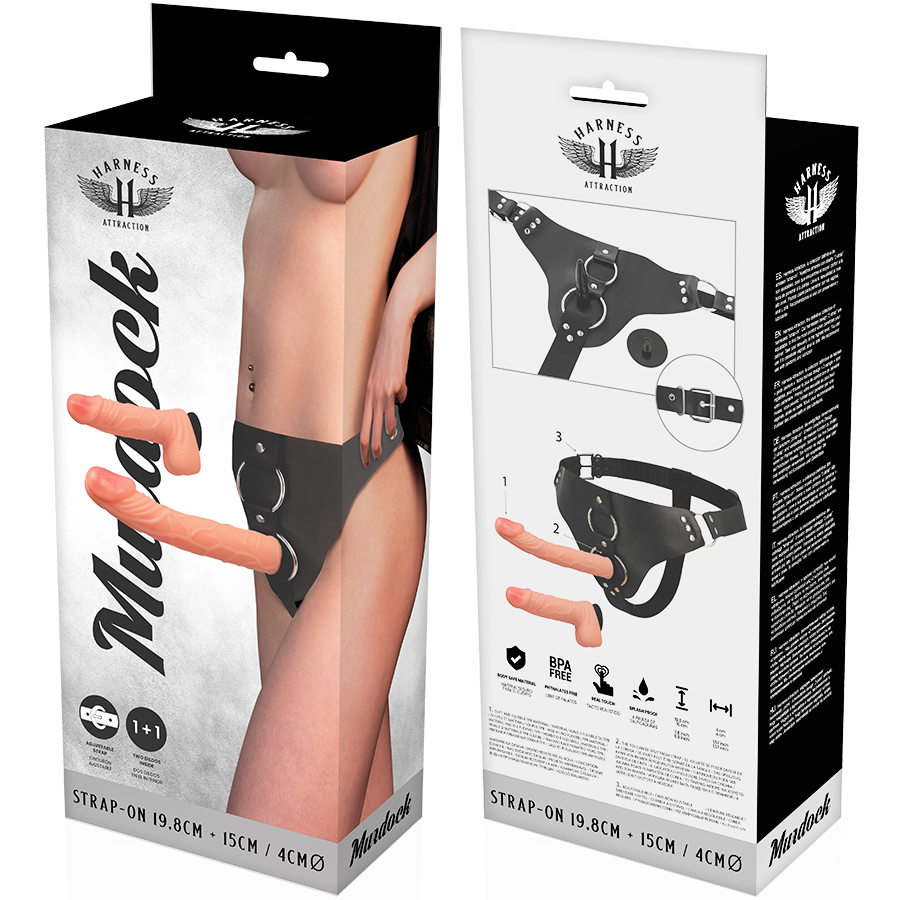 HARNESS ATTRACTION - Murdock Strap-on-sett 19,8 cm