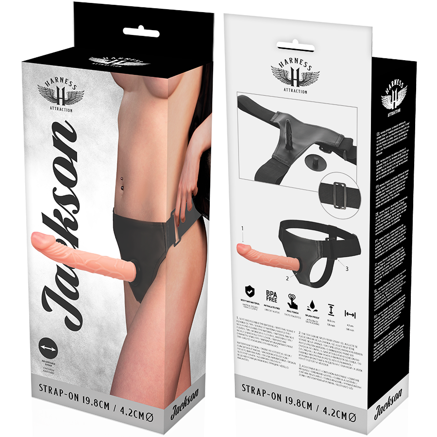 HARNESS ATTRACTION - Jackson Strap-on-sett 19,8 cm