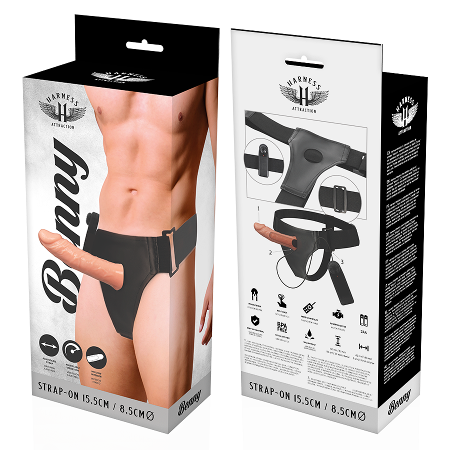 HARNESS ATTRACTION - Benny Hul Strap-on 15 cm