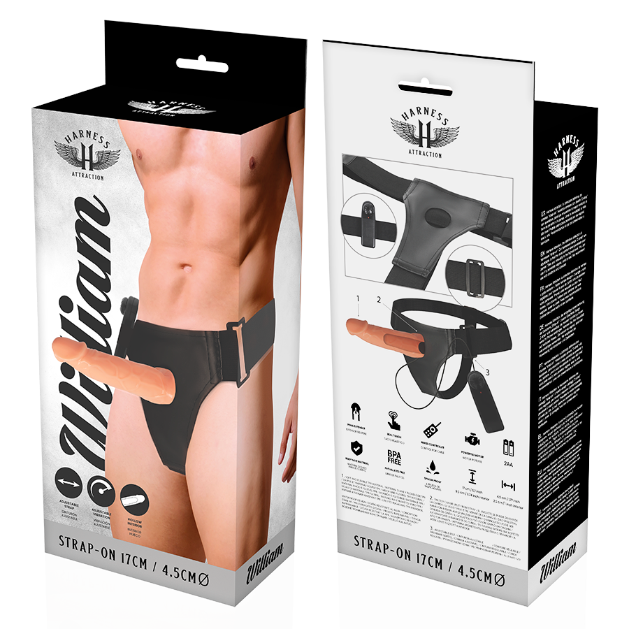 HARNESS ATTRACTION - Willian Hul Strap-on 17 cm