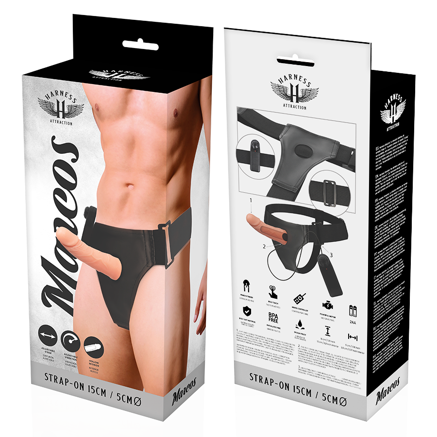 HARNESS ATTRACTION - Hul Strap-on 15 cm