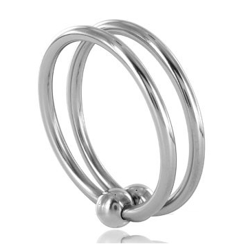 METAL HARD - Dobbel penisring i stål 32 mm