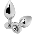 METAL HARD - Analplugg i stål med diamant Transparent Medium 7,62 cm
