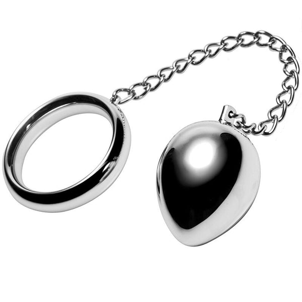 METAL HARD - Penisring 45 mm med Kjede og Analkule