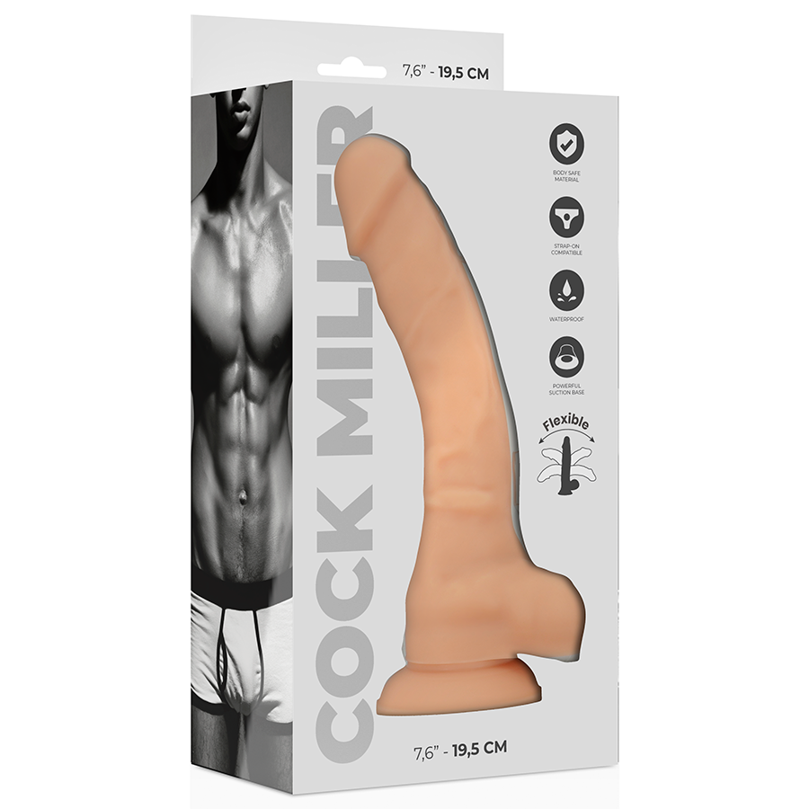 COCK MILLER - Realistisk bøyelig dildo 19,5 cm Hud
