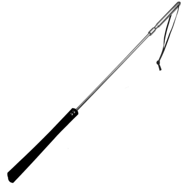METAL HARD - Ridepisk i lær og metall 70 cm