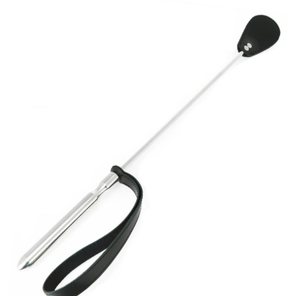 METAL HARD - Ridepisk i metall og lær 61 cm