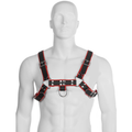 LEATHER BODY - Kjedeharness III Sort/Rød