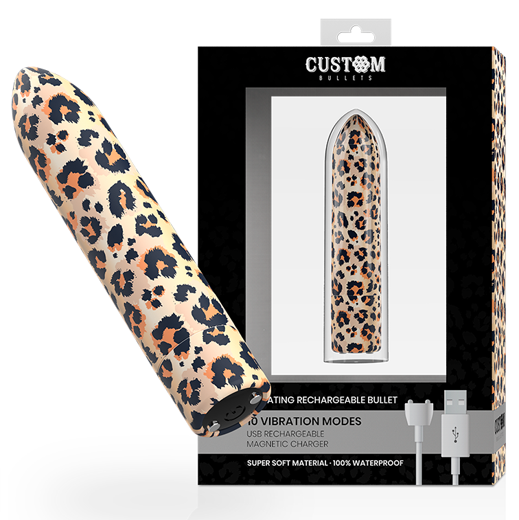 CUSTOM BULLETS - Oppladbar magnetisk kule Leopard 10 intensiteter