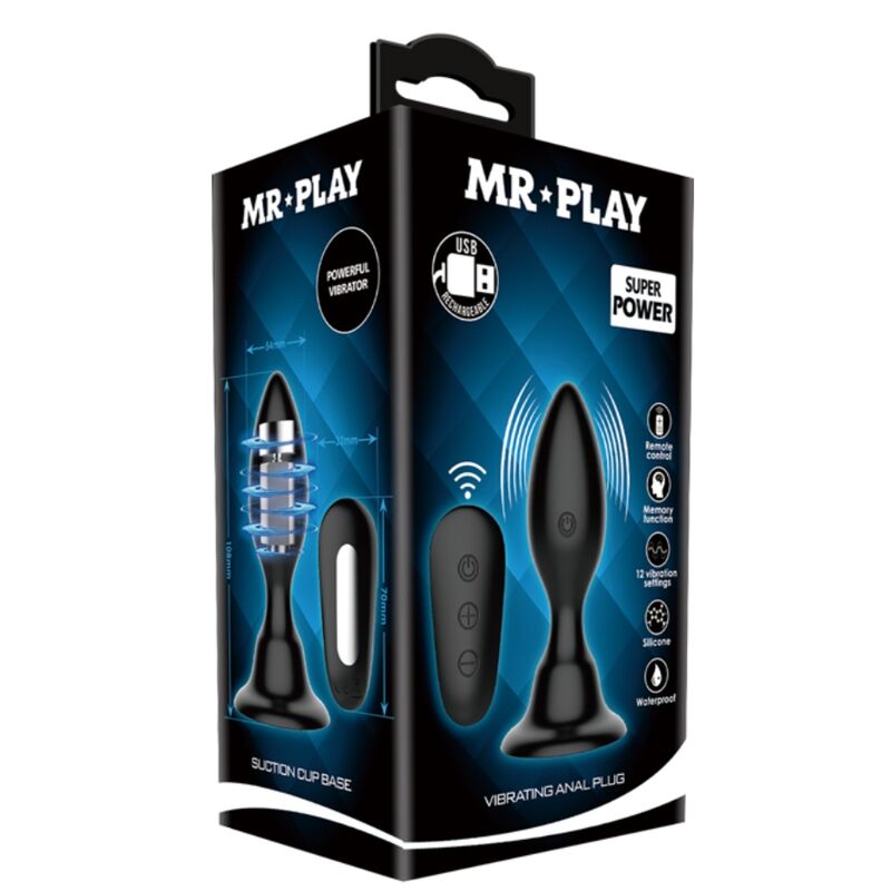 MR PLAY - Vibrerende Analplugg med Fjernkontroll