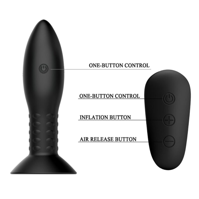MR PLAY - Analplugg med Roterende Kuler og Fjernkontroll