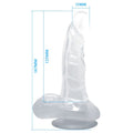 BAILE - Realistisk Dildo med Sugekopp og Baller Transparent 16,7 cm