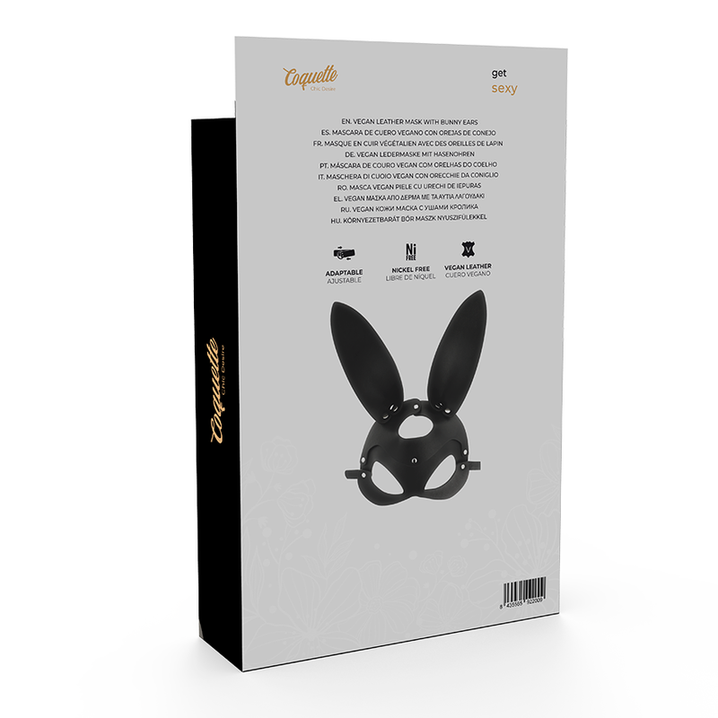 COQUETTE CHIC DESIRE - Maske i Vegansk Skinn med Kaninører Sort