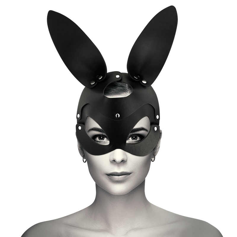 COQUETTE CHIC DESIRE - Maske i Vegansk Skinn med Kaninører Sort