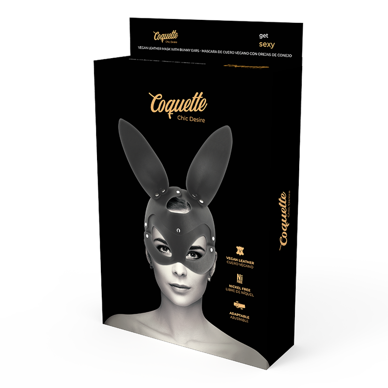 COQUETTE CHIC DESIRE - Maske i Vegansk Skinn med Kaninører Sort