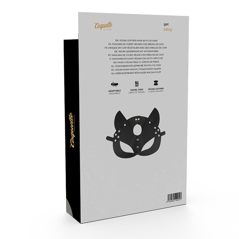 COQUETTE CHIC DESIRE - Maske i Vegansk Skinn med Kaninører Sort