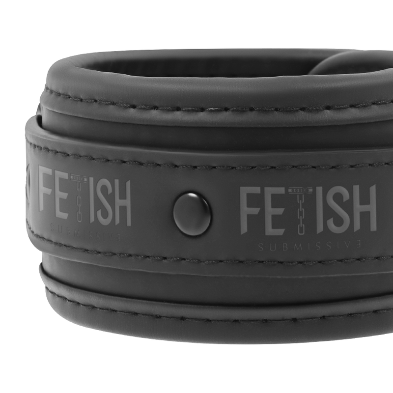 FETISH SUBMISSIVE - Håndjern i vegansk lær med neoprenfôr