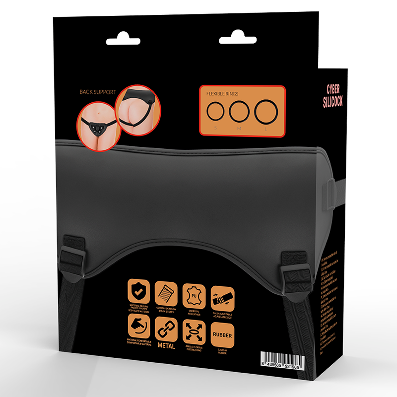 CYBER SILICOCK - Strap-on-harness med 3 ringer