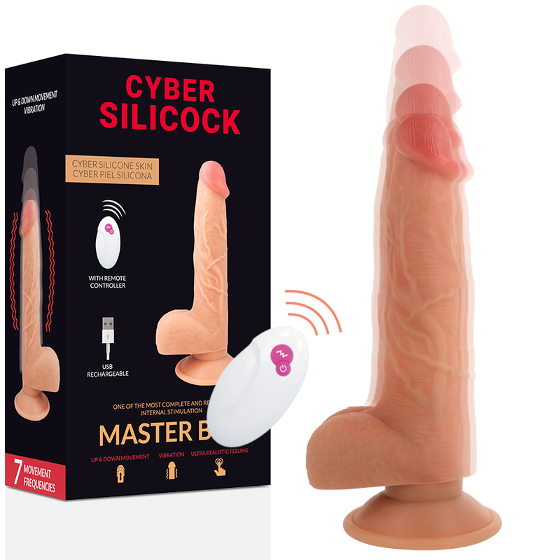 CYBER SILICOCK - Master Ben Realistisk Vibrator med Fjernkontroll 23,88 cm