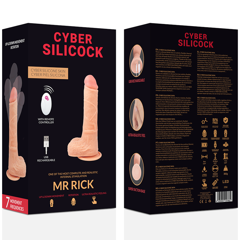 CYBER SILICOCK - Mr Rick Realistisk Vibrator med Fjernkontroll 20,9 cm
