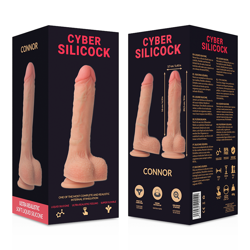 CYBER SILICOCK - Connor Ultrarealistisk Silikondildo 20,5 cm