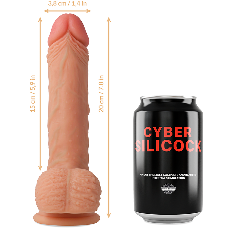 CYBER SILICOCK - Freeman Strap-on med dildo og 3 ringer 20 cm