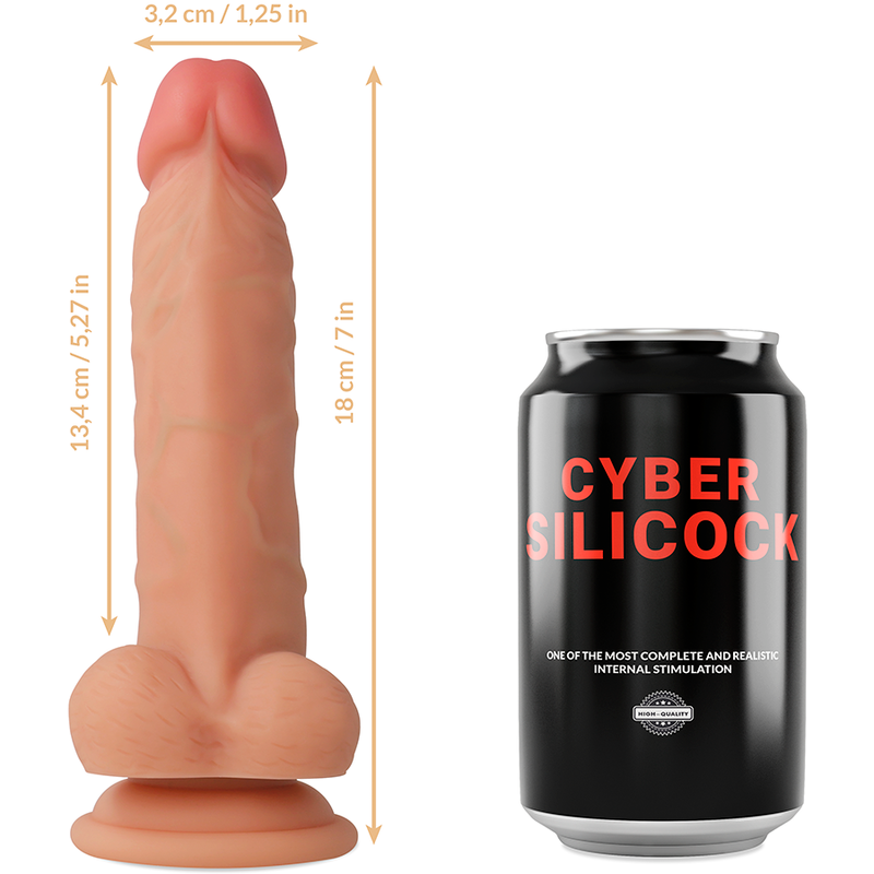 CYBER SILICOCK - Jude Strap-on med dildo og 3 ringer 18 cm