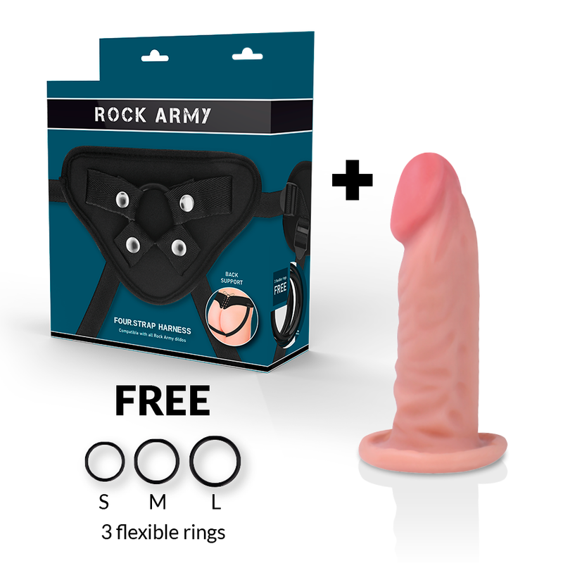ROCKARMY - Tiger Strap-on-sett 14 cm