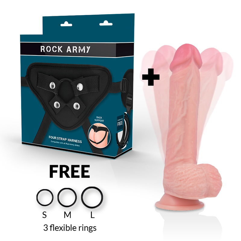 ROCKARMY - Hawk Vibrerende Strap-on 22 cm