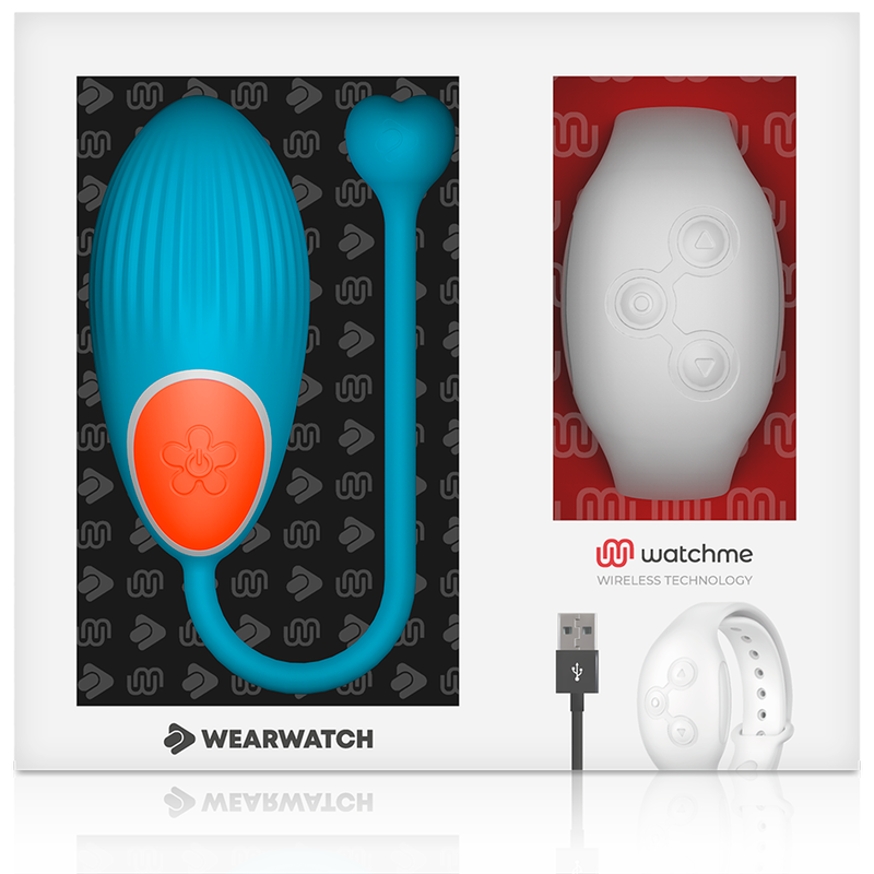 WEARWATCH - Vibratoregg med WatchMe-fjernkontroll Blå/Niveo