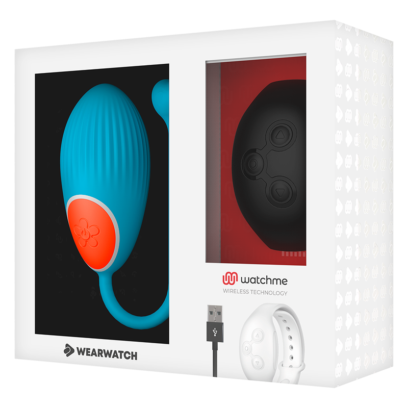 WEARWATCH - Vibratoregg med WatchMe-fjernkontroll Blå/Jet