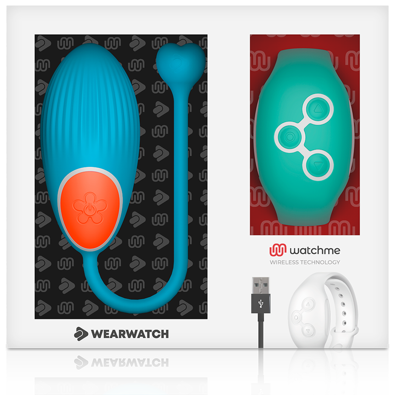 WEARWATCH - Vibratoregg med WatchMe-fjernkontroll Blå/Akvamarin