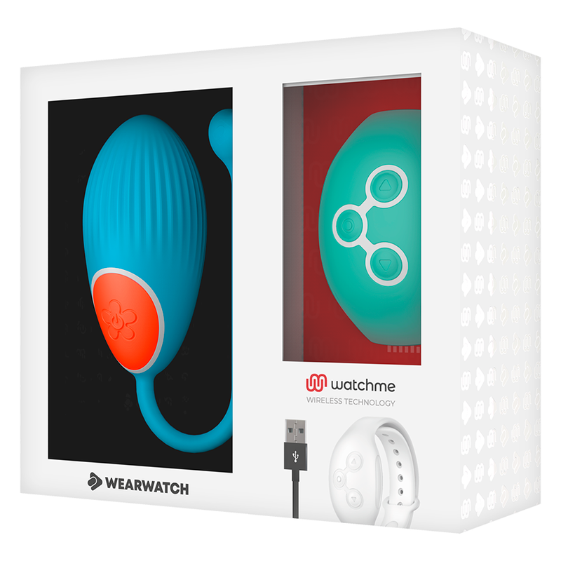 WEARWATCH - Vibratoregg med WatchMe-fjernkontroll Blå/Akvamarin