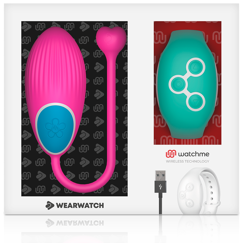 WEARWATCH - Vibratoregg med WatchMe-fjernkontroll Fuchsia/Sjøvann