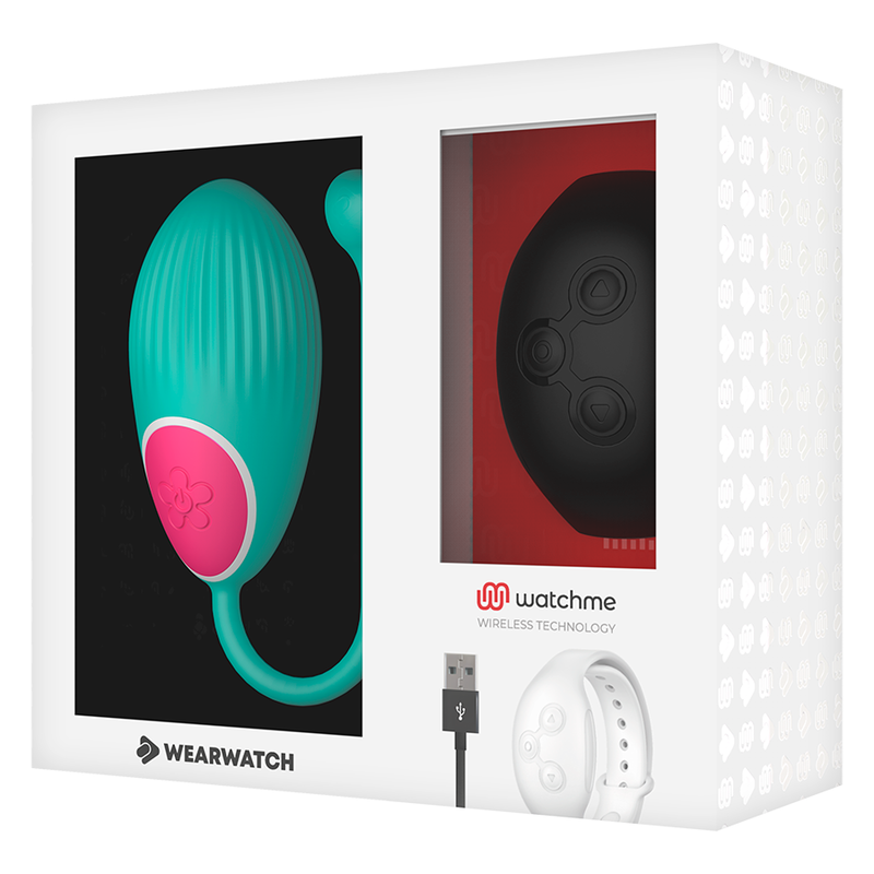 WEARWATCH - Vibratoregg med WatchMe-fjernkontroll Sjøvann/Jet