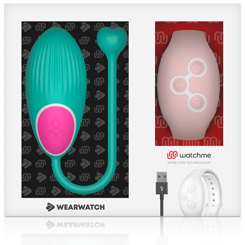 WEARWATCH - Vibratoregg med WatchMe-fjernkontroll Sjøvann/Rosa