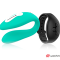 WEARWATCH - Dual Parvibrator med WatchMe-fjernkontroll Akvamarin/Jet